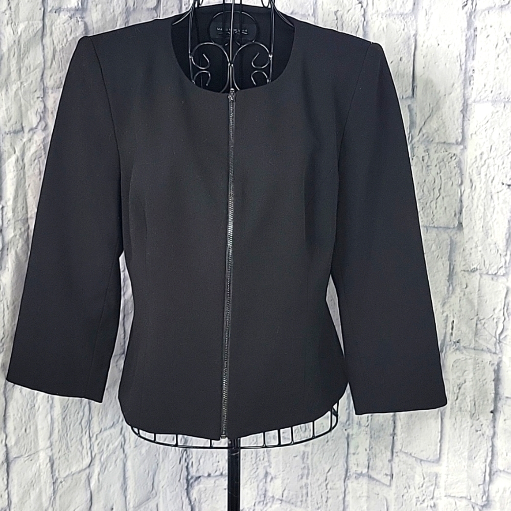 MARC NEW YORK Black Zip Up Short Jacket Size 6